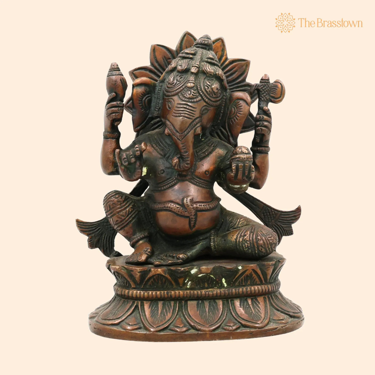 Brass Ganesha Idol – Handcrafted Ganpati Vinayaka Murti for Home Temple Décor, Pital Ganapati Statue for Pooja &amp; Gifts 7 Inch 1