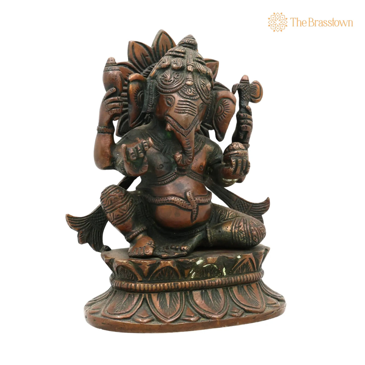 Brass Ganesha Idol – Handcrafted Ganpati Vinayaka Murti for Home Temple Décor, Pital Ganapati Statue for Pooja &amp; Gifts 7 Inch 2