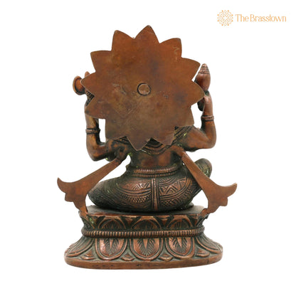 Brass Ganesha Idol – Handcrafted Ganpati Vinayaka Murti for Home Temple Décor, Pital Ganapati Statue for Pooja &amp; Gifts 7 Inch 4