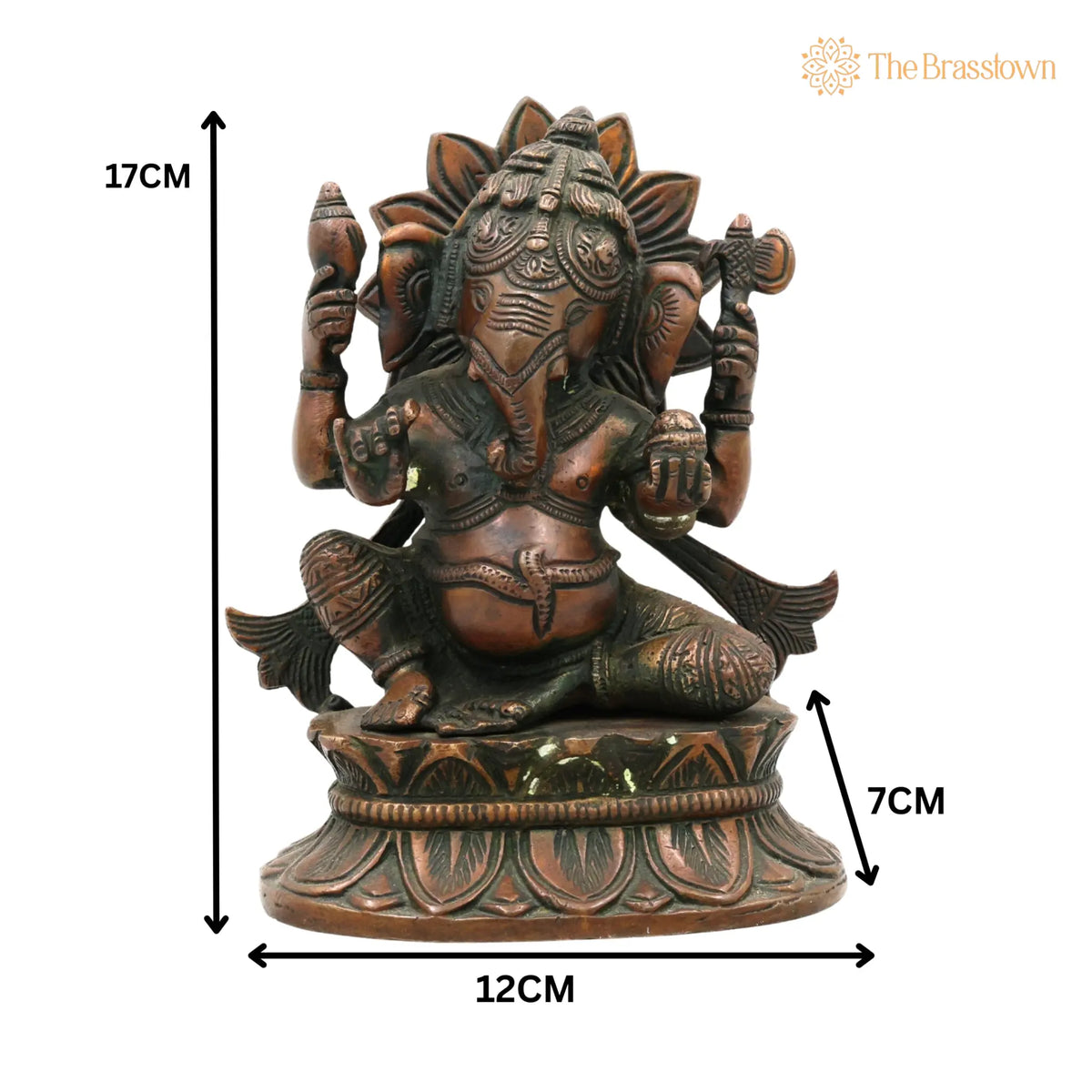 Brass Ganesha Idol – Handcrafted Ganpati Vinayaka Murti for Home Temple Décor, Pital Ganapati Statue for Pooja &amp; Gifts 7 Inch 5