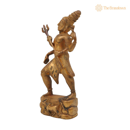 Brass Shiva Idol – Mahadev Murti Bholenath Shankar Statue Peetal Pittal Handmade for Pooja Home Décor 7 Inch 3