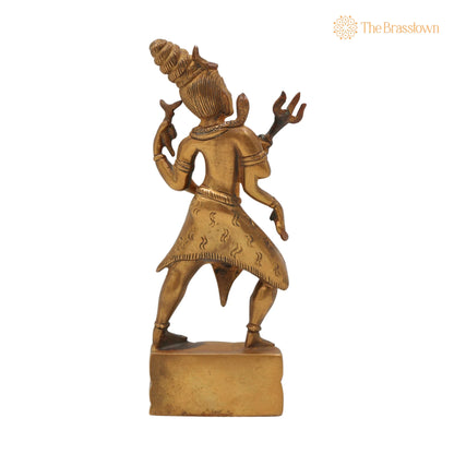 Brass Shiva Idol – Mahadev Murti Bholenath Shankar Statue Peetal Pittal Handmade for Pooja Home Décor 7 Inch 4