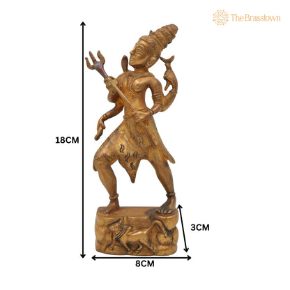 Brass Shiva Idol – Mahadev Murti Bholenath Shankar Statue Peetal Pittal Handmade for Pooja Home Décor 7 Inch 5