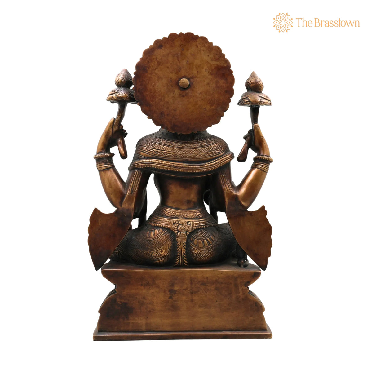 Handcrafted Mahalakshmi Brass Idol – Ashta Lakshmi Murti, Pital Kamala Devi Statue for Pooja, Home Temple &amp; Décor 17 Inch 4