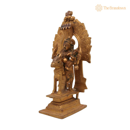 Brass Shiva Khandoba Idol on Horseback – Handcrafted Traditional Maharashtra Lost Wax Sculpture for Puja, Home Mandir &amp; Décor 9.5 Inch 3