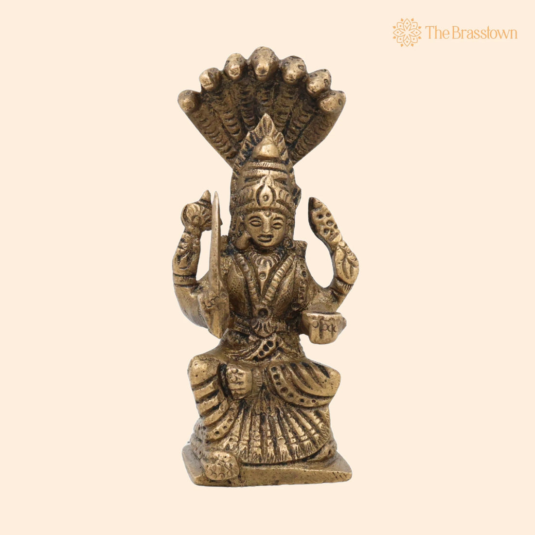 Brass Mariamman Idol Mariyamma Murti – Handcrafted Muthu Mariamman Statue, Samayapuram Amman Vigraham for Puja, Home Mandir &amp; Décor 4 Inch 1