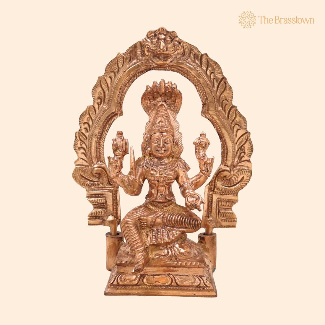 Handcrafted Bronze Mariyamman Idol – Panchaloha Mariamma Murti, South Indian Goddess Mariamman Statue for Pooja 6.5 Inch 1