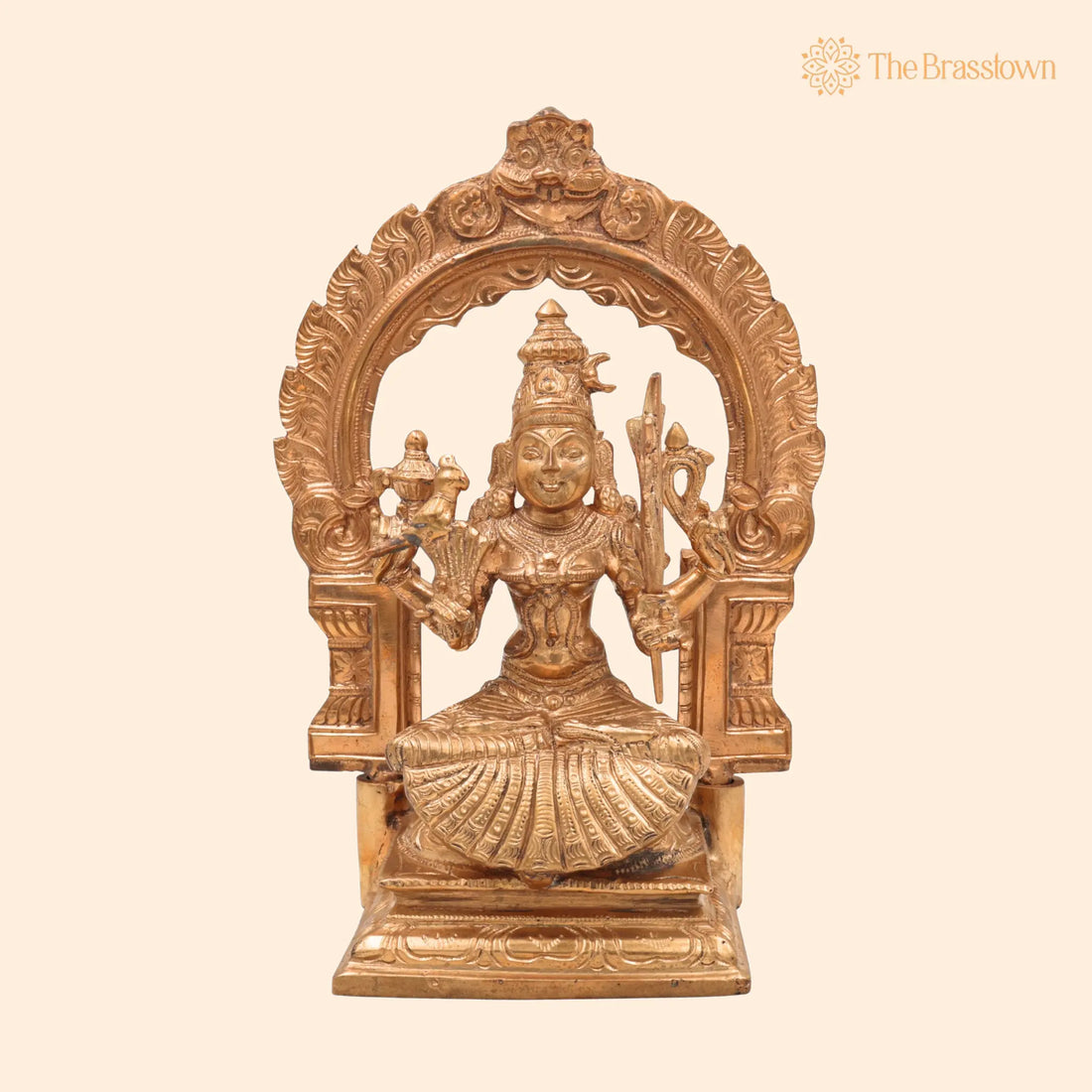 Handcrafted Bronze Raja Rajeshwari / Kamakshi Amman Idol for Puja, Home Mandir &amp; Décor 10 Inch 1
