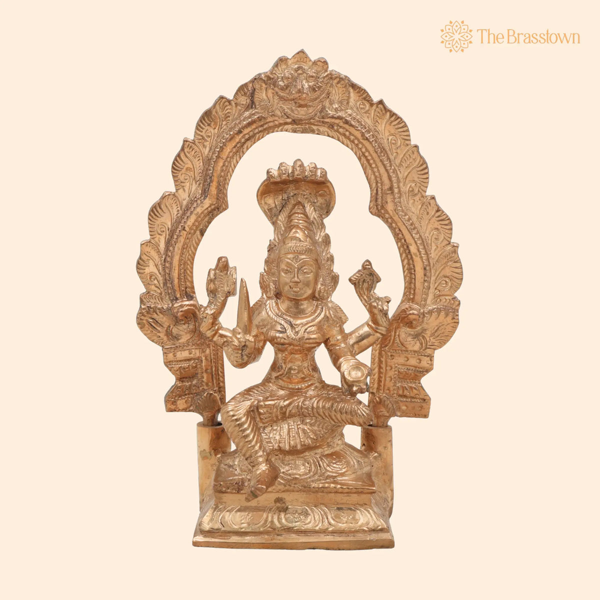 Handmade Bronze Mariyamman Idol – Panchaloha Murti of Mariamma, Mariatha, Angalamman, Aadi Mariamman for Pooja 6.5 Inch 1