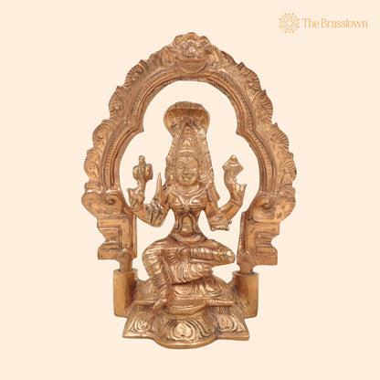 Handcrafted Bronze Mariamman Idol – Panchaloha Goddess Statue for Pooja, Home Décor, Temple Worship &amp; Spiritual Blessings 6.5 Inch 1