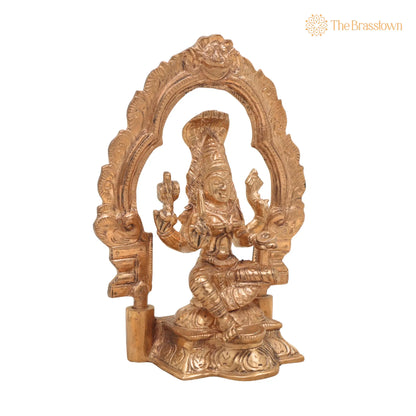 Handcrafted Bronze Mariamman Idol – Panchaloha Goddess Statue for Pooja, Home Décor, Temple Worship &amp; Spiritual Blessings 6.5 Inch 2