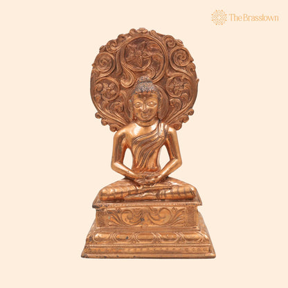Handmade Bronze Buddha Idol – Panchaloha Budh Murti for Temple, Home Puja, Meditation &amp; Vastu, Mercury Graha Deity Statue 9 Inch 1