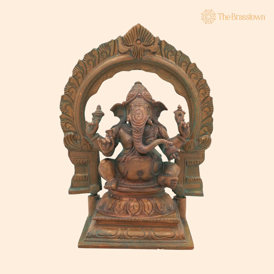 Handcrafted Bronze Ganesha Idol – Panchaloha Ganpati Vinayaka Murti, Siddhivinayak Pillaiyar Statue for Home Temple Décor 8.5 Inch 1