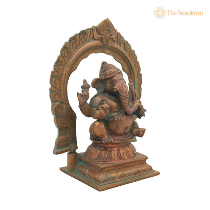 Handcrafted Bronze Ganesha Idol – Panchaloha Ganpati Vinayaka Murti, Siddhivinayak Pillaiyar Statue for Home Temple Décor 8.5 Inch 2