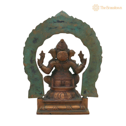 Handcrafted Bronze Ganesha Idol – Panchaloha Ganpati Vinayaka Murti, Siddhivinayak Pillaiyar Statue for Home Temple Décor 8.5 Inch 4