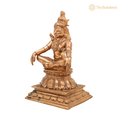 Handmade Bronze Shiva Idol – Mahadev Panchaloha Murti, Bholenath, Rudra, Neelkanth, Chola Art South India for Puja, Home Mandir &amp; Décor 5.5 Inch 3