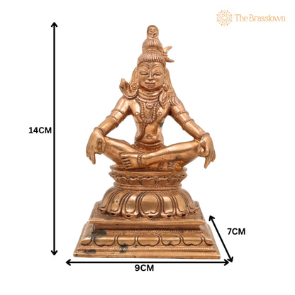 Handmade Bronze Shiva Idol – Mahadev Panchaloha Murti, Bholenath, Rudra, Neelkanth, Chola Art South India for Puja, Home Mandir &amp; Décor 5.5 Inch 5