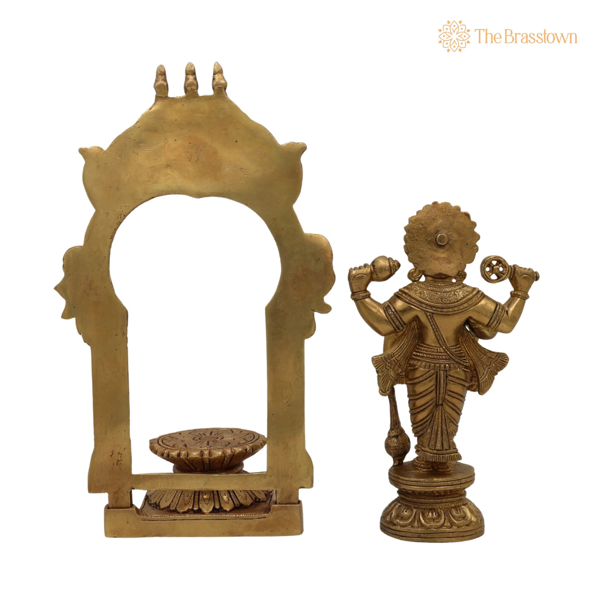 Brass Vishnu Idol Murti – Handcrafted Narayana, Pooja, Temple, and Spiritual Gifts 10.5 Inch 4