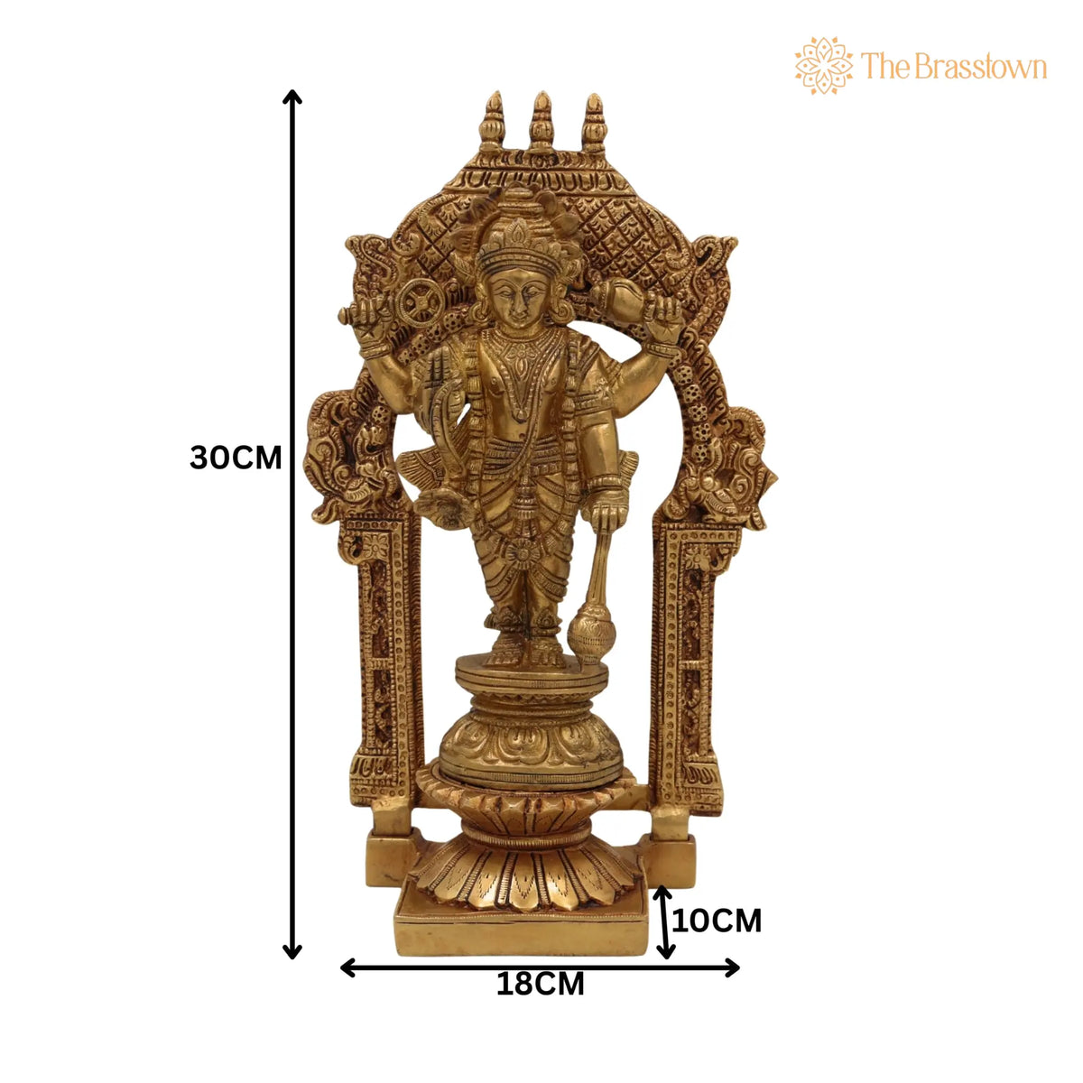 Brass Vishnu Idol Murti – Handcrafted Narayana, Pooja, Temple, and Spiritual Gifts 10.5 Inch 5