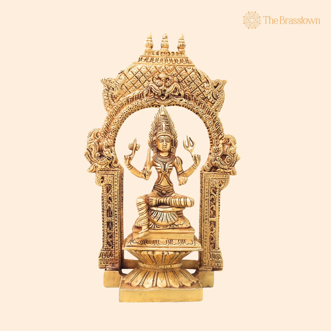Handcrafted Brass Mariamman Idol – Mariyamma, Karumari Amman, Renuka Yellamma for Puja, Home Mandir &amp; Décor 12 Inch 1
