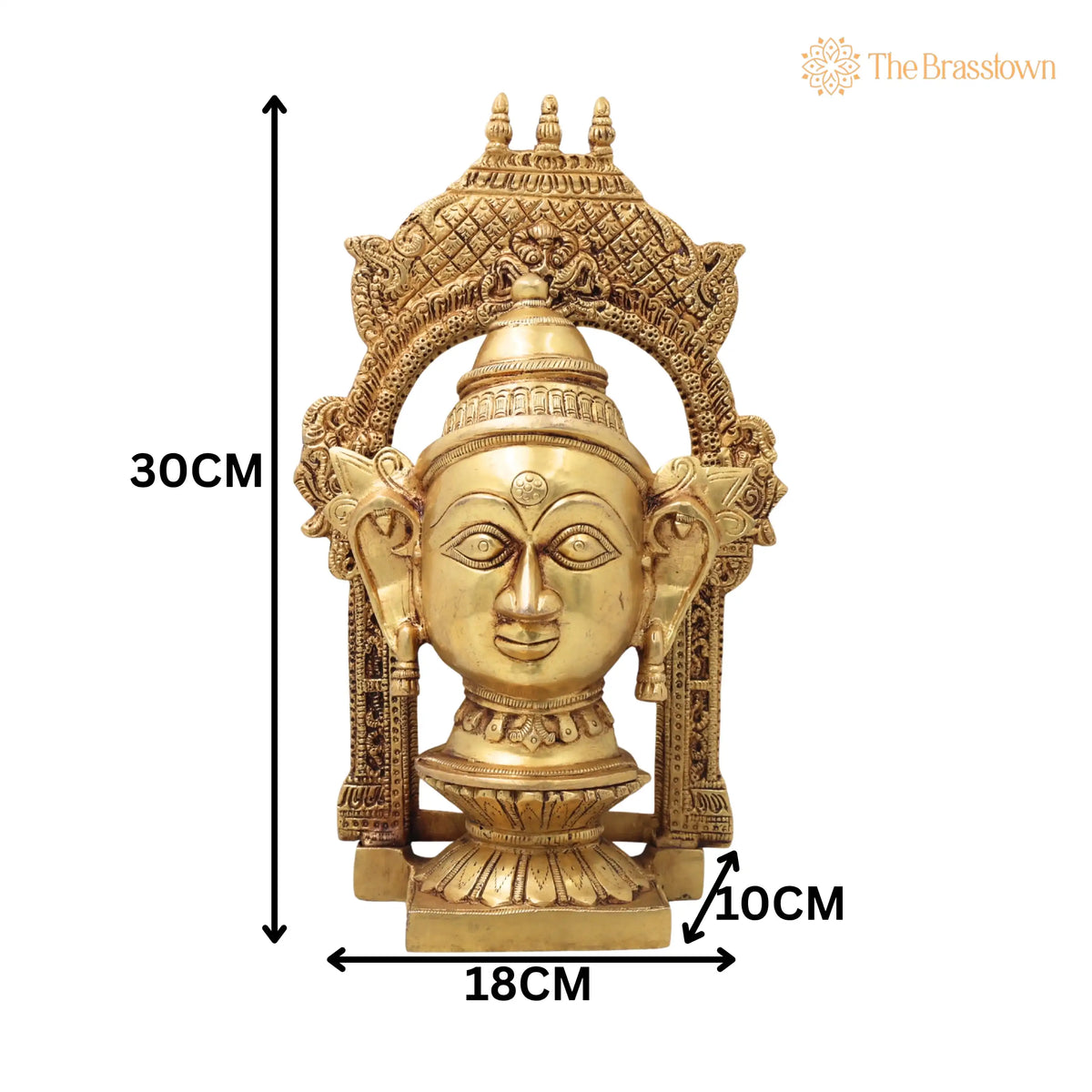 Brass Goddess Gowri Parvati Head Idol with Temple Prabhavali – Handcrafted Mahagauri Uma Devi Face Murti for Puja, Home Décor &amp; Gifting 10.5 Inch 5