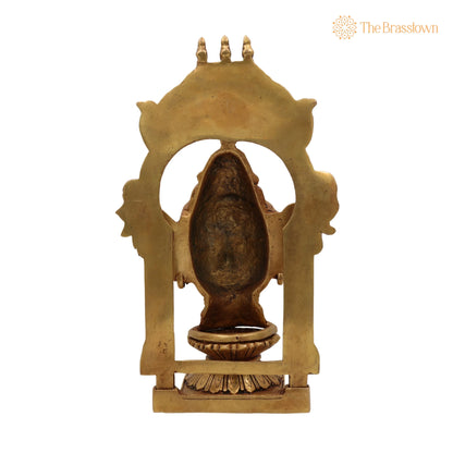 Brass Shiva Face Idol with Prabhavali – Mahadev Murti, Shankar Bholenath Statue, Handmade Home &amp; Temple Décor 10.5 Inch 4