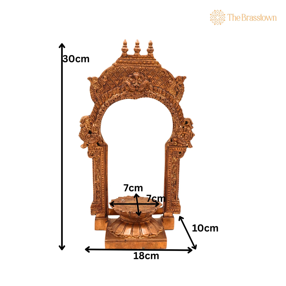 Bronze Lotus Chowki With Prabhavali – Handcrafted Panchaloha Kamal Peetha Stand for God Idol 12 Inch 5