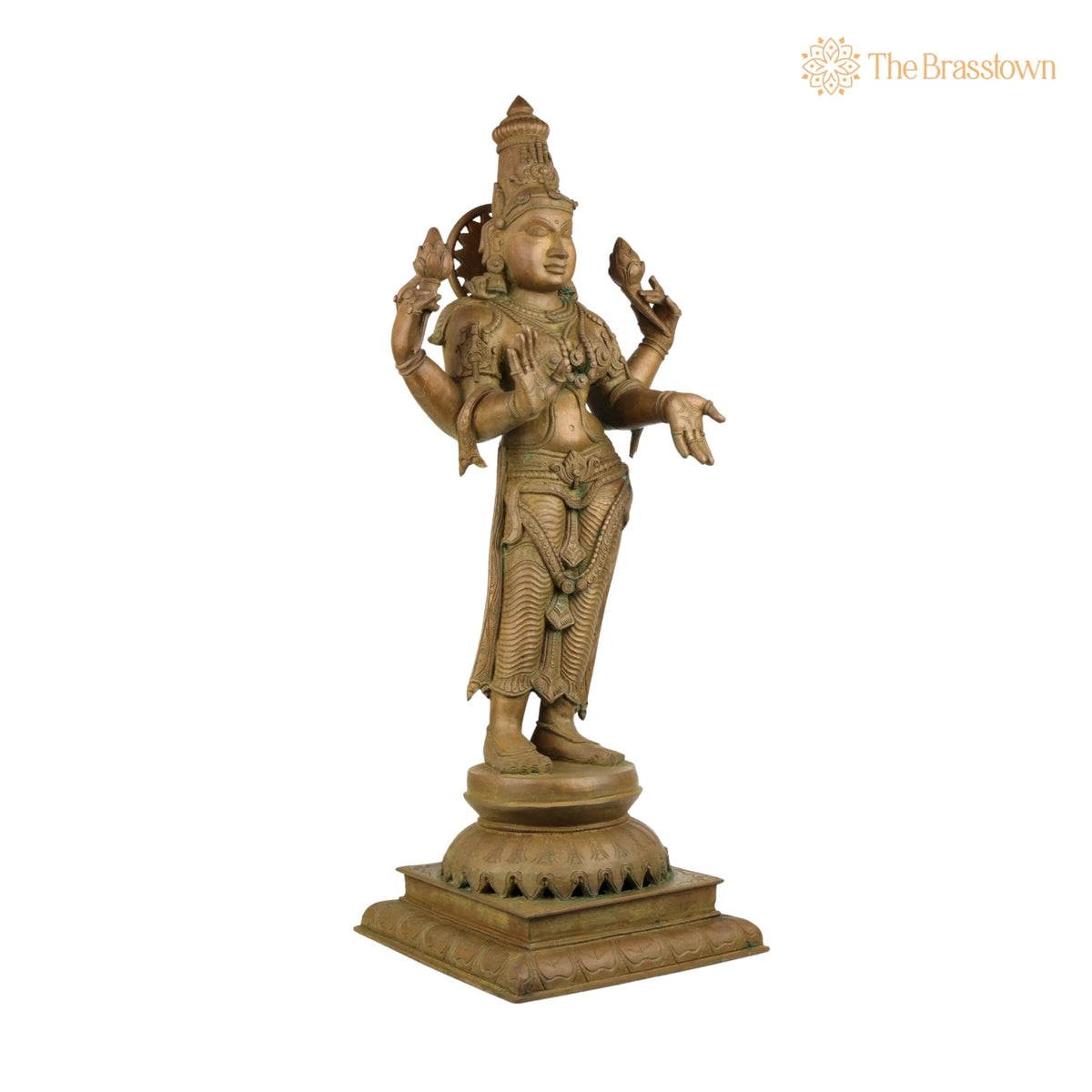 Handcrafted Panchaloha Mahalakshmi Idol – Bronze Sri Lakshmi / Gaja Lakshmi / Padma Devi Statue for Temple &amp; Home Décor 25.5 Inch 2
