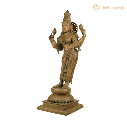 Handcrafted Panchaloha Mahalakshmi Idol – Bronze Sri Lakshmi / Gaja Lakshmi / Padma Devi Statue for Temple &amp; Home Décor 25.5 Inch 3