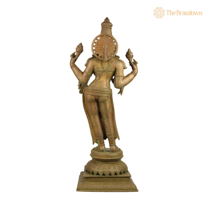 Handcrafted Panchaloha Mahalakshmi Idol – Bronze Sri Lakshmi / Gaja Lakshmi / Padma Devi Statue for Temple &amp; Home Décor 25.5 Inch 4