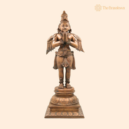 Handcrafted Panchaloha Bronze Garuda Dev Idol – Traditional South Indian Chola Art Sculpture for Puja, Home Mandir &amp; Décor 23 Inch 1