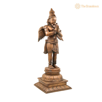Handcrafted Panchaloha Bronze Garuda Dev Idol – Traditional South Indian Chola Art Sculpture for Puja, Home Mandir &amp; Décor 23 Inch 2
