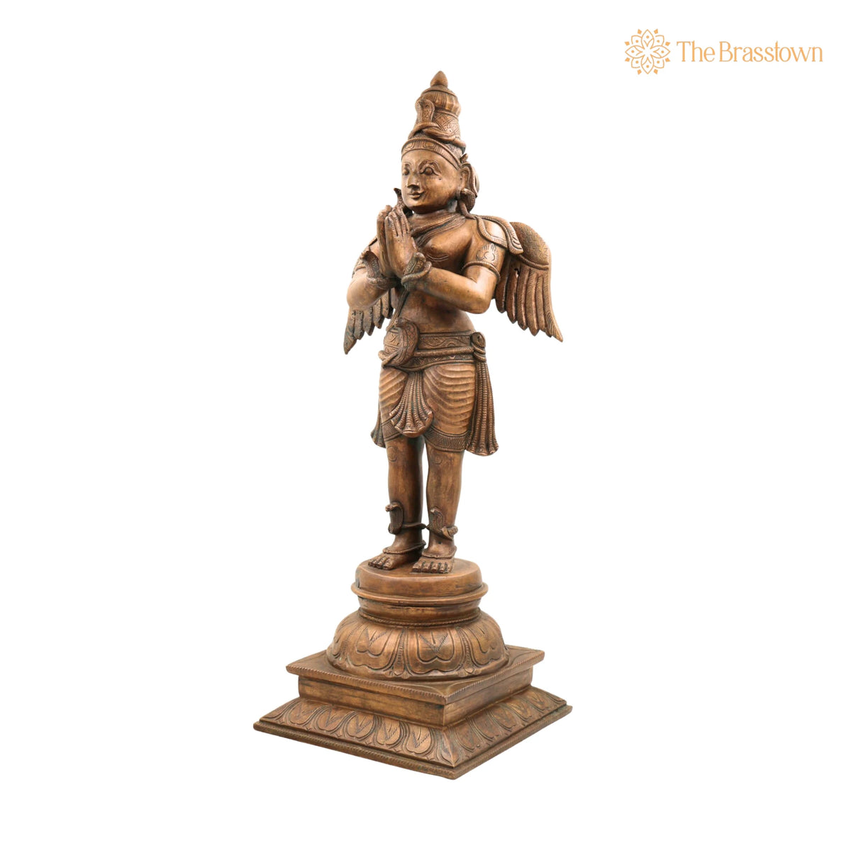 Handcrafted Panchaloha Bronze Garuda Dev Idol – Traditional South Indian Chola Art Sculpture for Puja, Home Mandir &amp; Décor 23 Inch 3