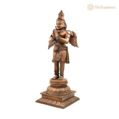 Handcrafted Panchaloha Bronze Garuda Dev Idol – Traditional South Indian Chola Art Sculpture for Puja, Home Mandir &amp; Décor 23 Inch 3