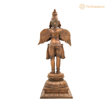 Handcrafted Panchaloha Bronze Garuda Dev Idol – Traditional South Indian Chola Art Sculpture for Puja, Home Mandir &amp; Décor 23 Inch 4