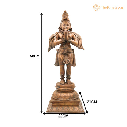 Handcrafted Panchaloha Bronze Garuda Dev Idol – Traditional South Indian Chola Art Sculpture for Puja, Home Mandir &amp; Décor 23 Inch 5