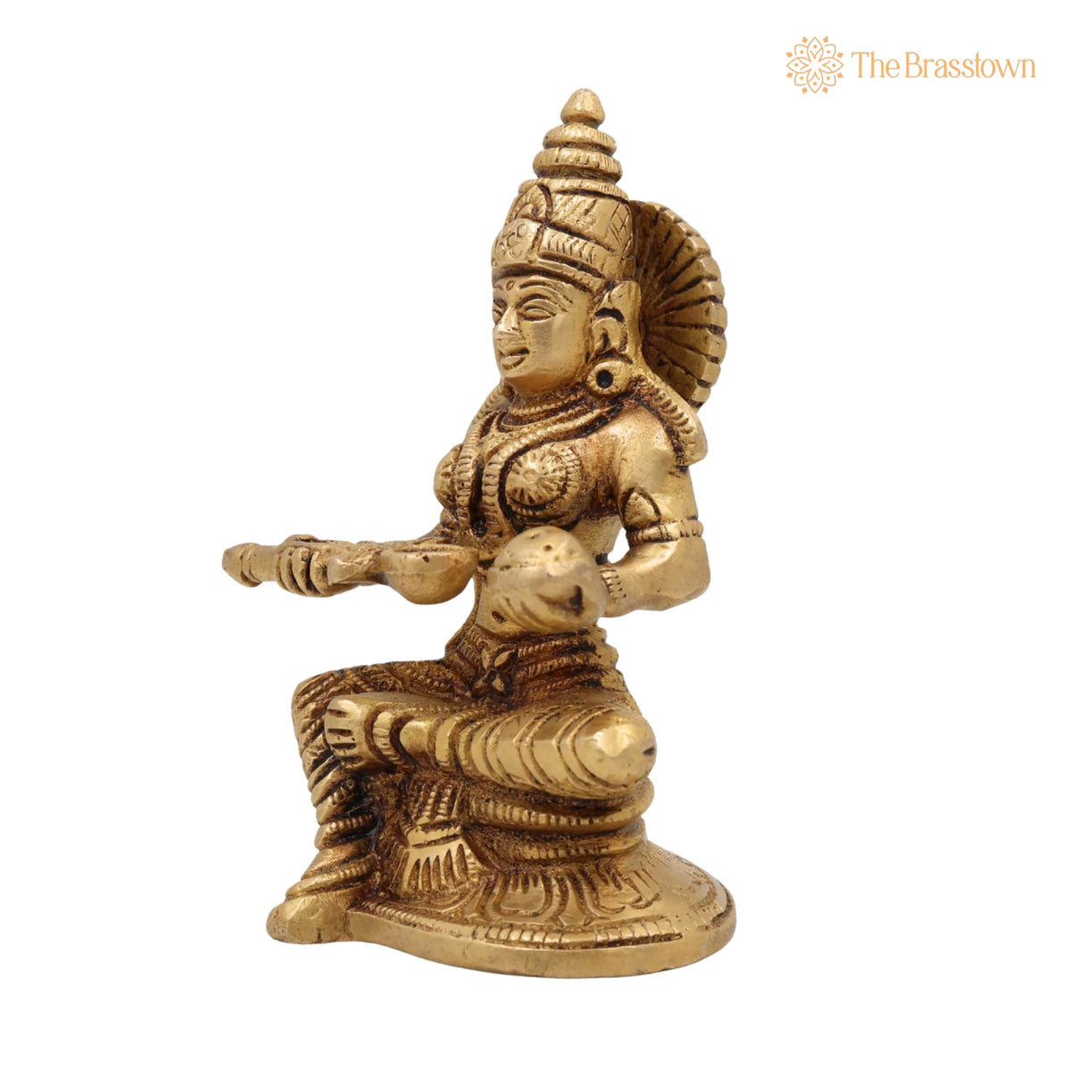 Brass Annapurna Devi Idol – Handcrafted Annapoorna Mata, Annapurneshwari, Annapoorani, Pital Murti for Pooja, Home Temple &amp; Gift 5 Inch 3