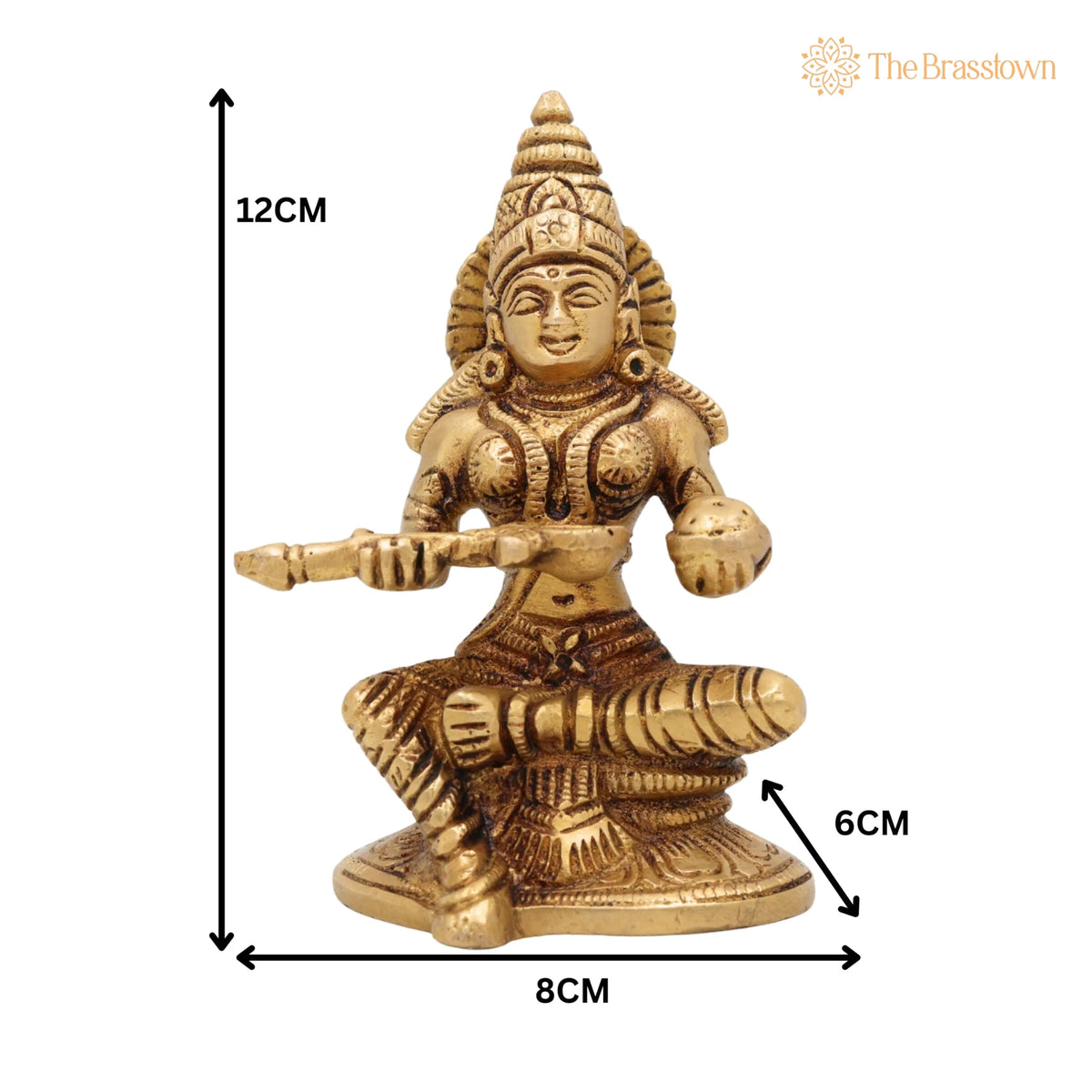 Brass Annapurna Devi Idol – Handcrafted Annapoorna Mata, Annapurneshwari, Annapoorani, Pital Murti for Pooja, Home Temple &amp; Gift 5 Inch 5