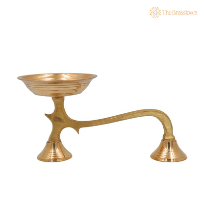 Brass Dhoop Dani – Peetal Sambrani Cup, Pital Dhoop Burner for Puja, Handcrafted Pittal Agarbatti Stand Hitale Dhoop Holder 4.5 Inch 2