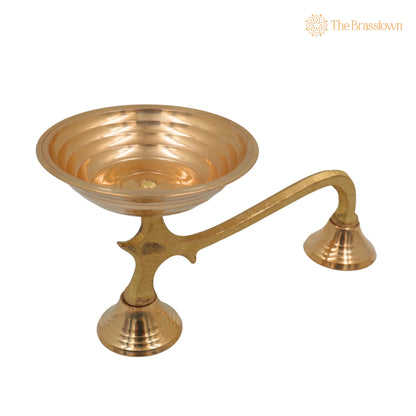 Brass Dhoop Dani – Peetal Sambrani Cup, Pital Dhoop Burner for Puja, Handcrafted Pittal Agarbatti Stand Hitale Dhoop Holder 4.5 Inch 4
