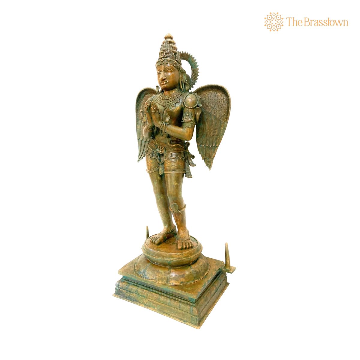 Handcrafted Panchaloha Bronze Garuda Dev Idol – Khageshwara Garuda Swamy Sculpture for Temple &amp; Home Mandir 52 Inch 2