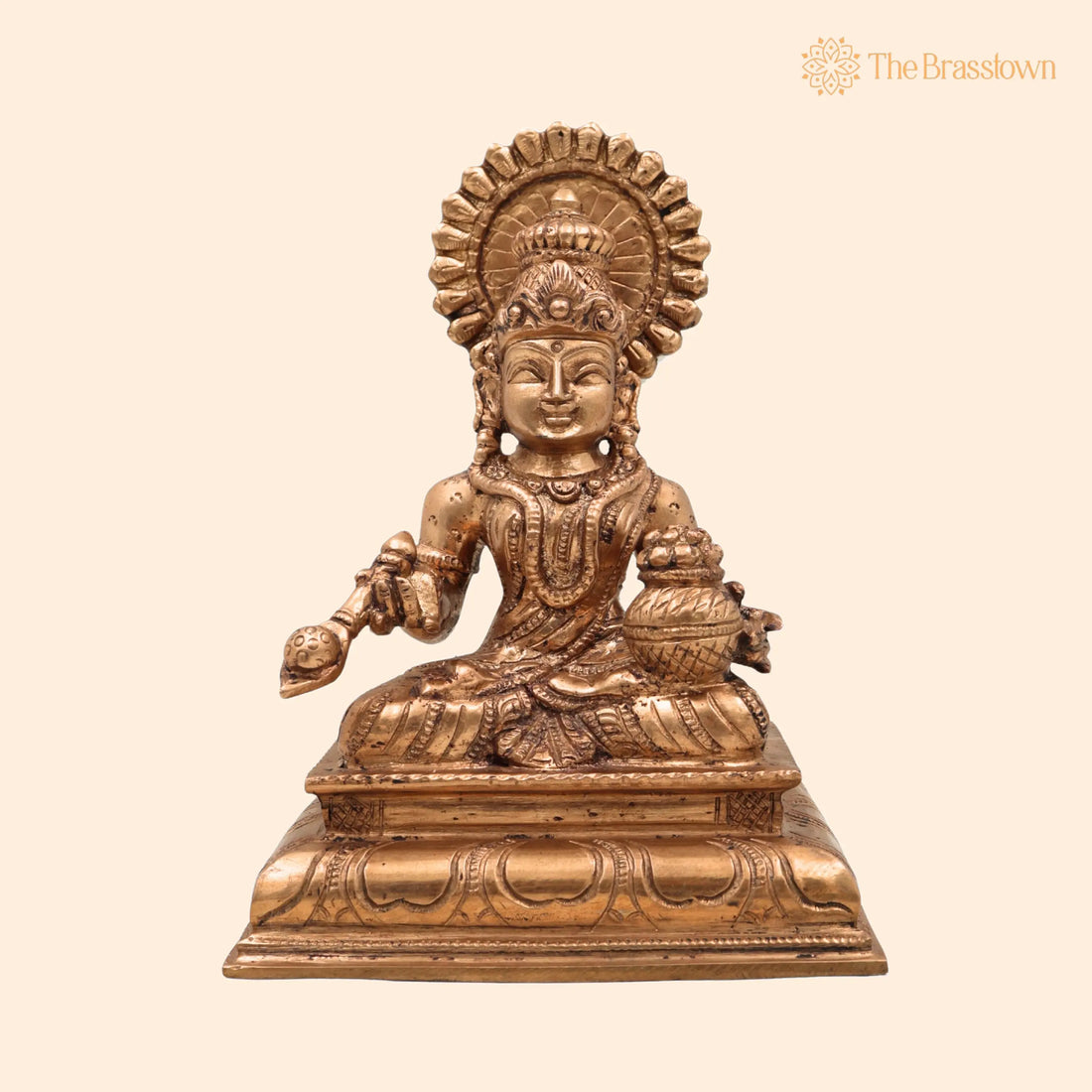 Bronze Panchaloha Handmade Annapurna Devi Idols – Annaporna Ji Ki Murti for Puja, Home Mandir &amp; Décor 7 Inch 1