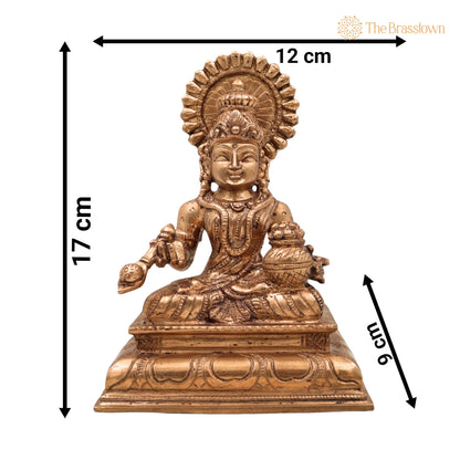Bronze Panchaloha Handmade Annapurna Devi Idols – Annaporna Ji Ki Murti for Puja, Home Mandir &amp; Décor 7 Inch 5