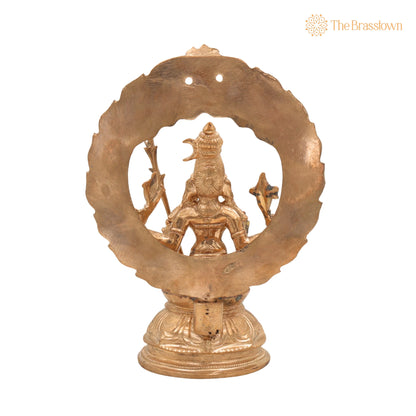 Handmade Bronze Raja Rajeshwari Idol – Panchaloha Tripurasundari Murti, Lalitha Devi &amp; Shodashi Devi Sculpture 8 Inch 4