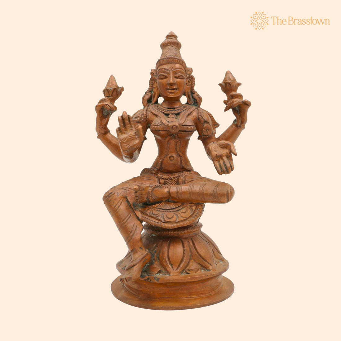 Handmade Bronze Mahalakshmi Idol – Panchaloha Sri Lakshmi Murti for Puja, Padma Lakshmi, Gaja Lakshmi, Dhana Lakshmi 6 Inch 1