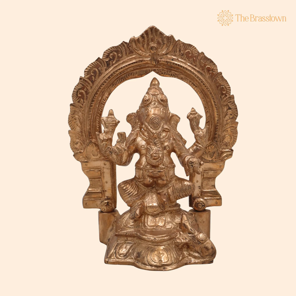 Handcrafted Panchaloha Ganesha Idol in Bronze – Vinayaka, Ganpati, Siddhivinayak, Vighneshvara, Pillaiyar Murti for Home 6 Inch 1