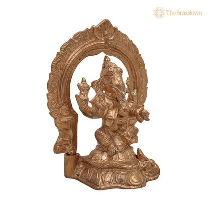 Handcrafted Panchaloha Ganesha Idol in Bronze – Vinayaka, Ganpati, Siddhivinayak, Vighneshvara, Pillaiyar Murti for Home 6 Inch 2