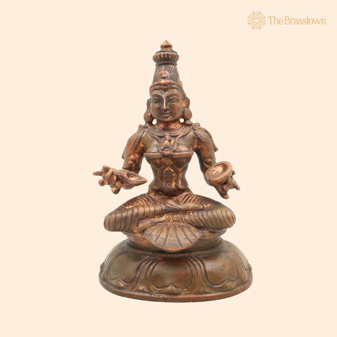 Handcrafted Bronze Annapurna Devi Idol – Panchaloha Annapurneshwari Annada Annapoorna Mata Statue for Puja, Home Temple &amp; Décor 6.5 Inch 1