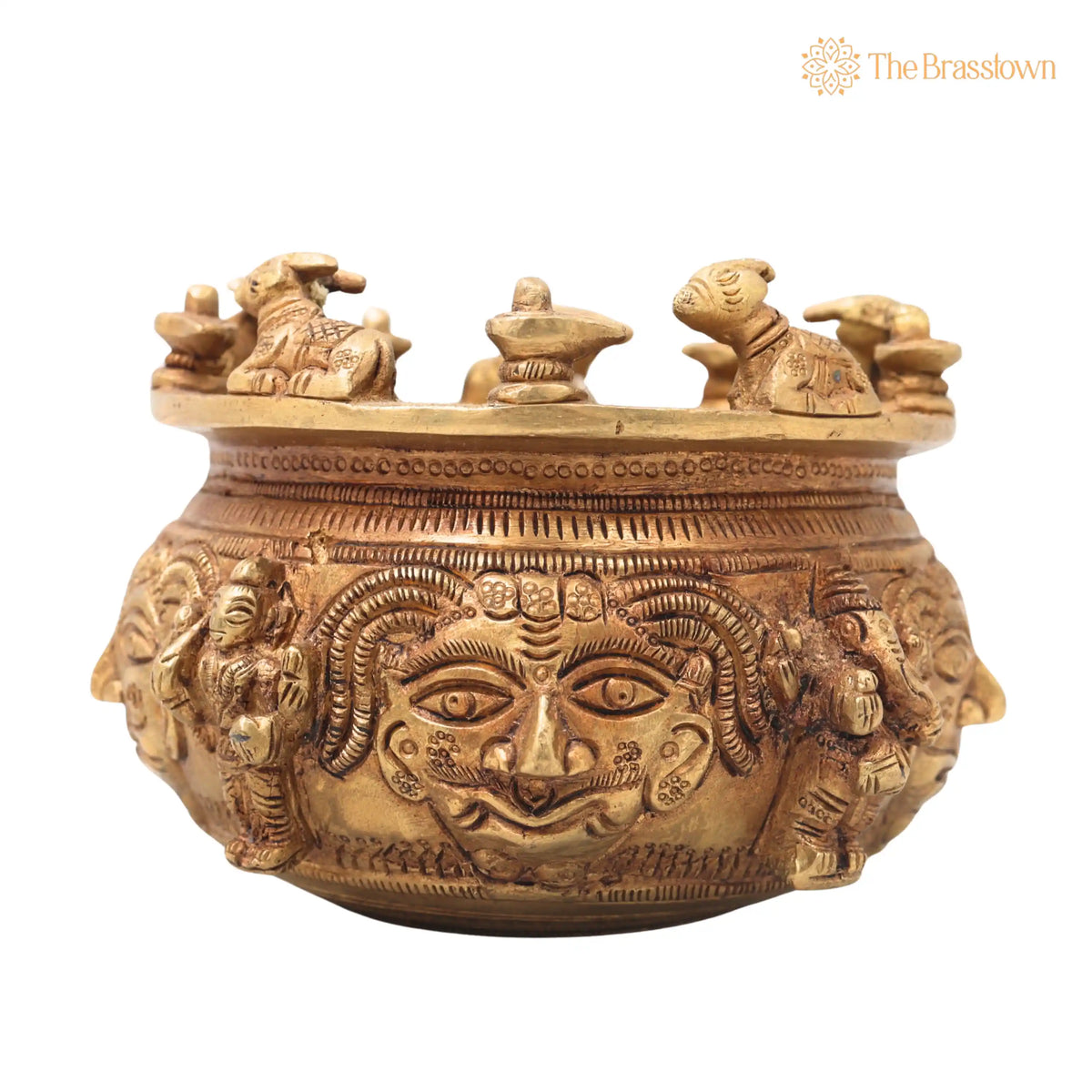 Brass Shivlingam with Nandi Pooja Bowl – Handmade Shiva Linga Idol (Shiva Ling, Shivling, Mahalingam, Jyotirlingam 4 Inch 2