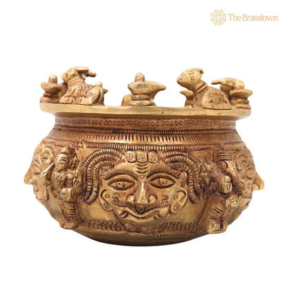 Brass Shivlingam with Nandi Pooja Bowl – Handmade Shiva Linga Idol (Shiva Ling, Shivling, Mahalingam, Jyotirlingam 4 Inch 2